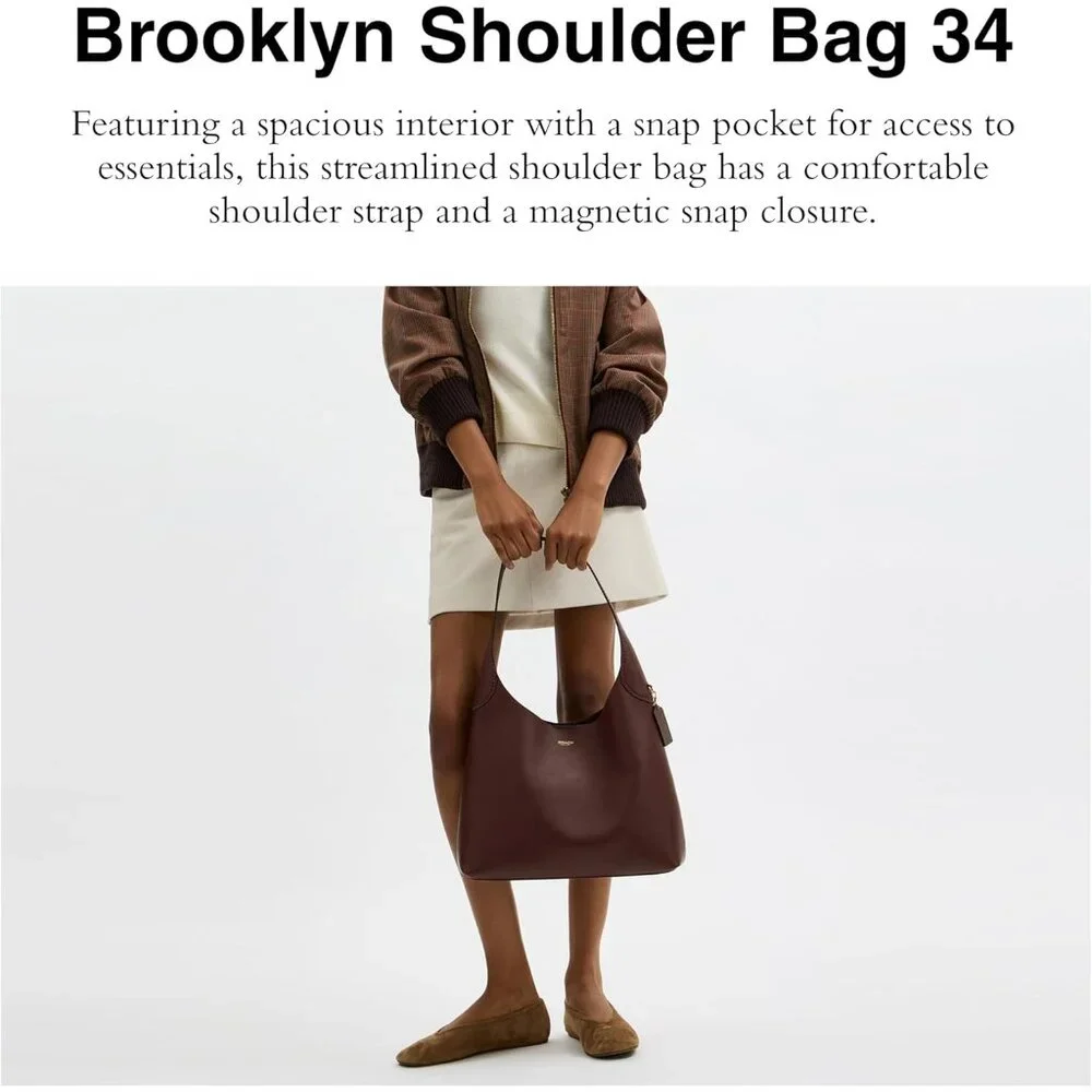 Women's Maple 100% Leather Imported Conditioner Brooklyn Shoulder Bag - Picture 3 of 6